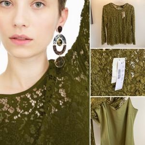 NWT JCrew Lace Top with Built-In Camisole